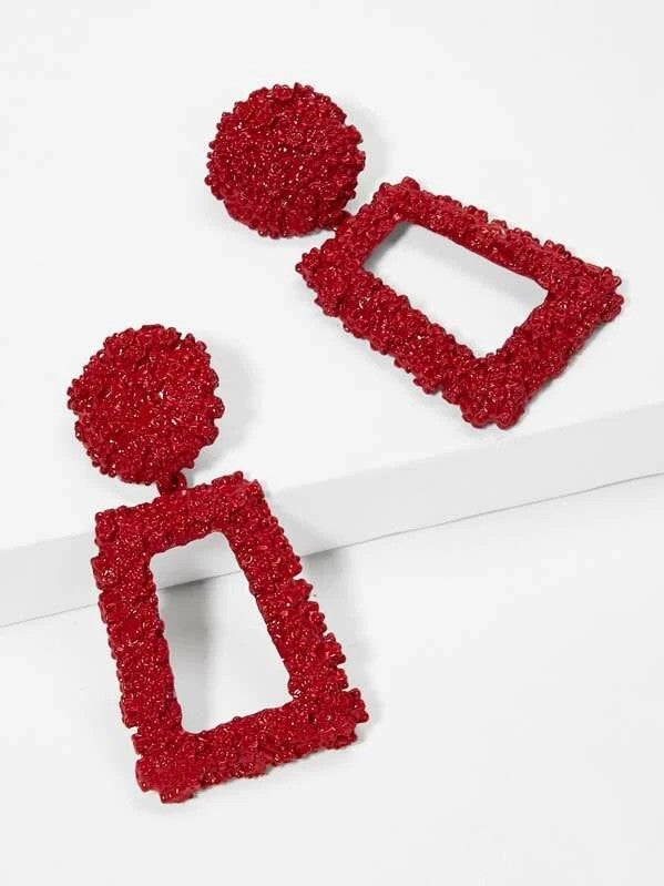 Rectangular Geometric Textured Earrings Jolie Vaughan | Online Clothing Boutique near Baton Rouge, LA