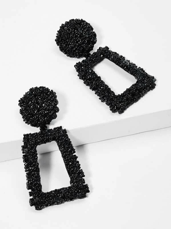 Rectangular Geometric Textured Earrings Jolie Vaughan | Online Clothing Boutique near Baton Rouge, LA