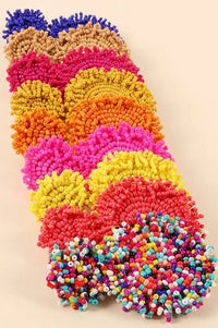 gAMEDAY EARRINGS-PURPLE GAMEDAY EARRINGS-Seed Bead Circle Earrings Jolie Vaughan | Online Clothing Boutique near Baton Rouge, LA