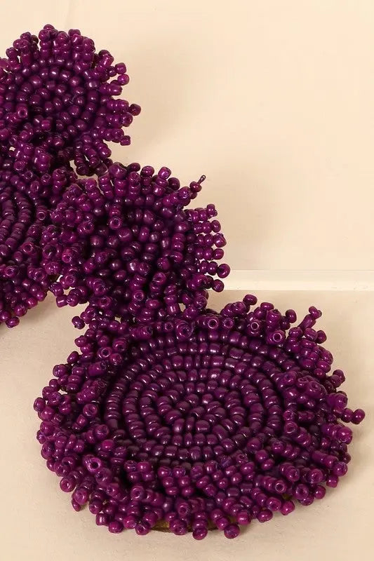 Seed Bead Circle Earrings Jolie Vaughan | Online Clothing Boutique near Baton Rouge, LA