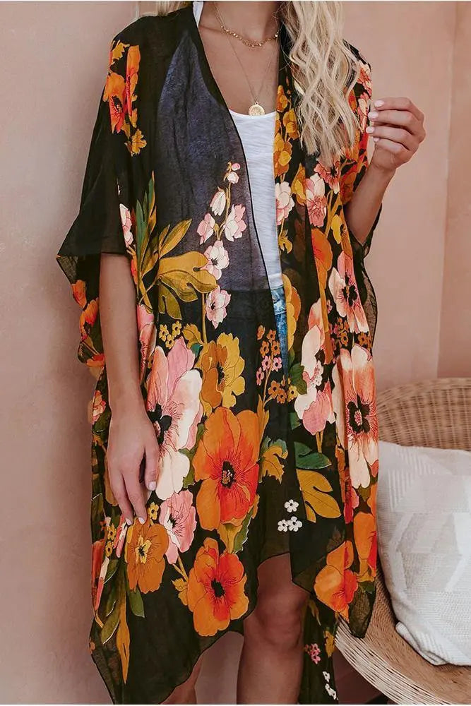 Shady Beach Oversize Floral Print Kimono Jolie Vaughan | Online Clothing Boutique near Baton Rouge, LA