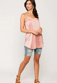 Silky Tonal Leopard Print V-Neck Spaghetti Strap Blouse Jolie Vaughan | Online Clothing Boutique near Baton Rouge, LA