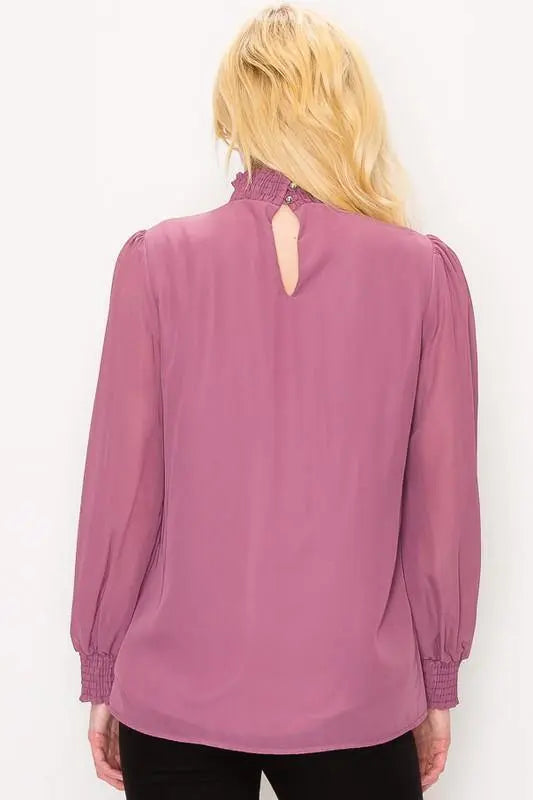 Sloan Puff Sleeve Turtleneck Blouse Jolie Vaughan | Online Clothing Boutique near Baton Rouge, LA