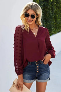Swiss Dot Long Sleeve Blouse Jolie Vaughan | Online Clothing Boutique near Baton Rouge, LA online boutique for mature women mature women's clothing online boutique clothing for women over 50 mature womens clothing mature women s fashion clothing for women over 40 online boutique for mature women women's clothing cheap women's online clothing boutique  Winter fashion Winter fashion apparel and accessories