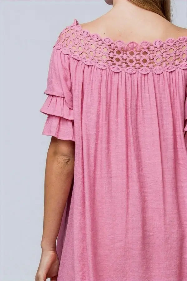 Tea Time Tiered Ruffle Sleeve Tunic Dress Jolie Vaughan | Online Clothing Boutique near Baton Rouge, LA