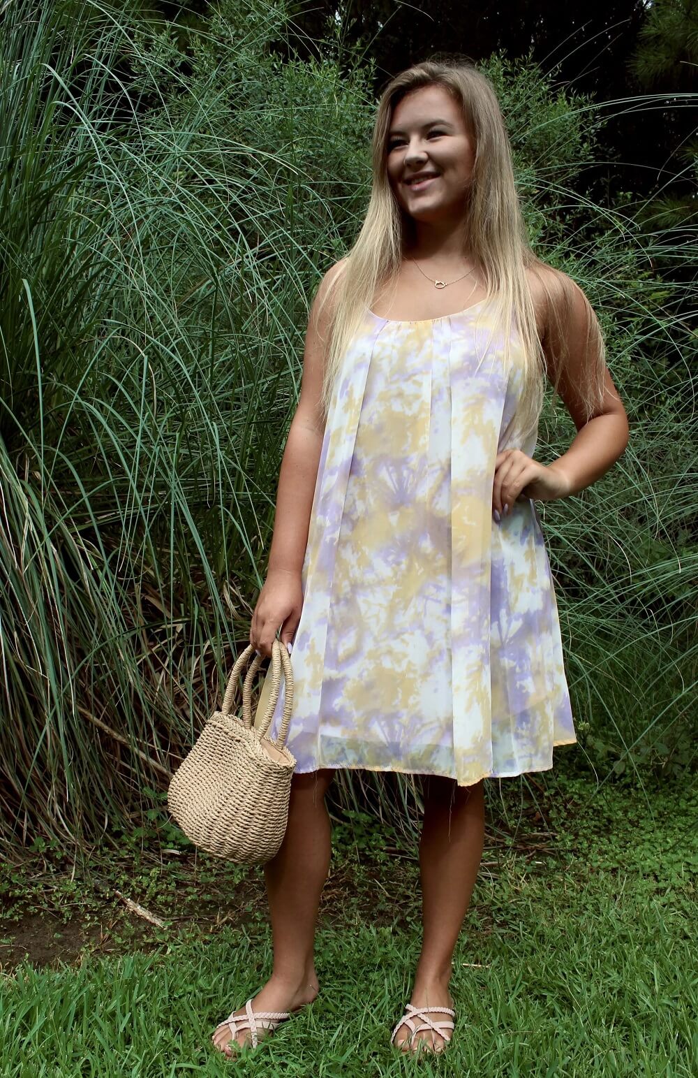 Tie-Dye-Swing-Dress-Jolie-Vaughan---Online-Clothing-Boutique-near-Baton-Rouge_-LA-gameday apparel-dress-swing-lsu tigers-womens dress-purple dress-gold dress-tie dye dress-gameday-jolie-shopimpressions gameday
