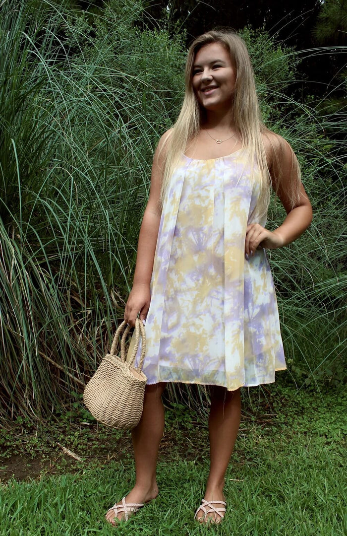 Tie-Dye-Swing-Dress-Jolie-Vaughan---Online-Clothing-Boutique-near-Baton-Rouge_-LA-gameday apparel-dress-swing-lsu tigers-womens dress-purple dress-gold dress-tie dye dress-gameday-jolie-shopimpressions gameday