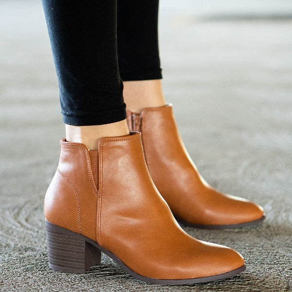 booties for women- brown booties- womens bootie- womens dress booties- dsw womens booties- dsw booties- western booties- womens western booties- womens wedge booties- Dsw- wedge booties womens booties with arch support- winter booties for women- womens ankle boots low heel- womens casual booties- womens dress shoes-Jolie Vaughan Mature Women's Clothing
