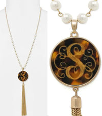 Tortoise Initial Charm Necklace Jolie Vaughan | Online Clothing Boutique near Baton Rouge, LA