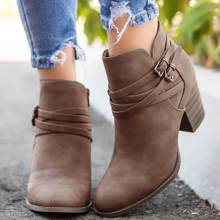 Vivian Buckle Strap Ankle Bootie Jolie Vaughan | Online Clothing Boutique near Baton Rouge, LA