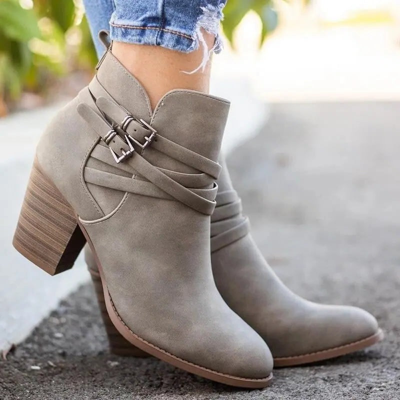 Vivian Buckle Strap Ankle Bootie Jolie Vaughan | Online Clothing Boutique near Baton Rouge, LA
