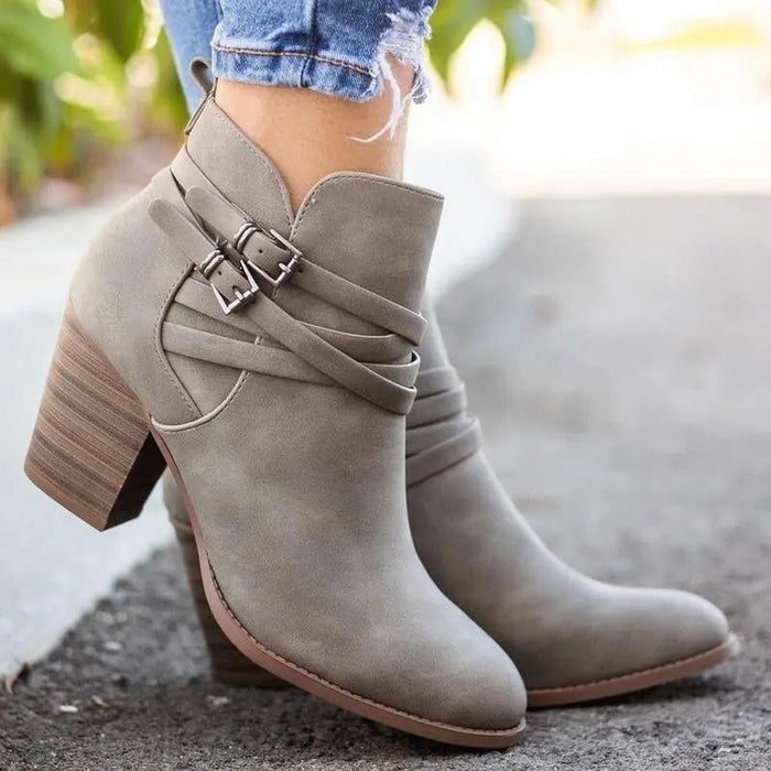 Vivian Buckle Strap Ankle Bootie Jolie Vaughan | Online Clothing Boutique near Baton Rouge, LA