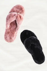Walk on Clouds Furry Thong Slippers Jolie Vaughan | Online Clothing Boutique near Baton Rouge, LA