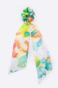 Watercolor Floral Print Scarf Scrunchie Jolie Vaughan | Online Clothing Boutique near Baton Rouge, LA