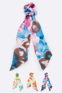 Watercolor Floral Print Scarf Scrunchie Jolie Vaughan | Online Clothing Boutique near Baton Rouge, LA