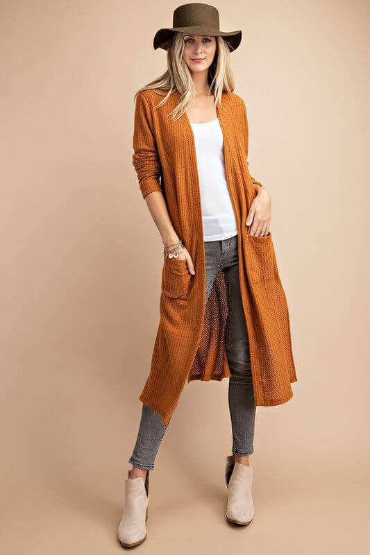 Burnt orange duster on sale cardigan