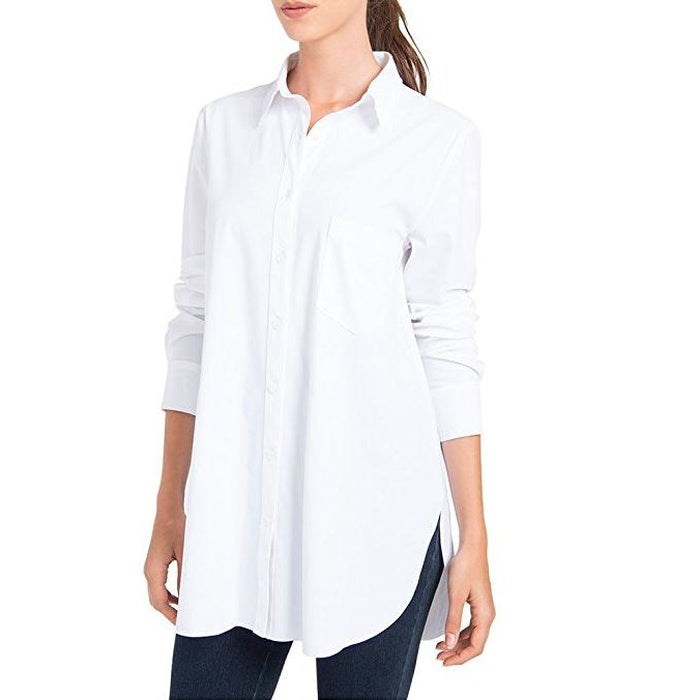 Oversized boyfriend button down shirt 2024 plus size