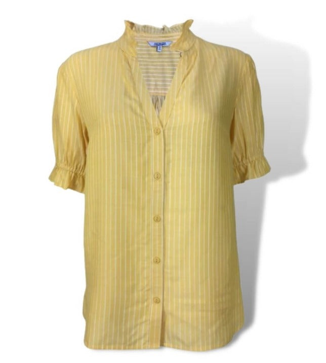 Short Sleeve Ruffle Neck Top Mature Womens Summer Blouse – Jolie