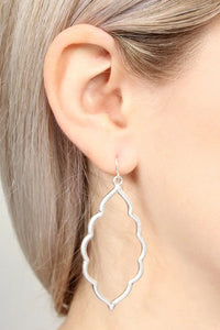 Zwina Dangle Earrings Jolie Vaughan | Online Clothing Boutique near Baton Rouge, LA Zwina Dangle Earrings Jolie Vaughan | Online Clothing Boutique near Baton Rouge, LA, Moroccan Earrings, Black, Silver, Gold, Rose Gold, Matte Gold, Matte Silver, Matte Rose Gold, Hematite, Cutout Earrings, Dangle Earrings