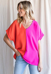Opposites Attract Color Block Top