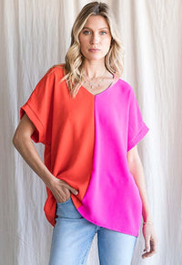 Opposites Attract Color Block Top