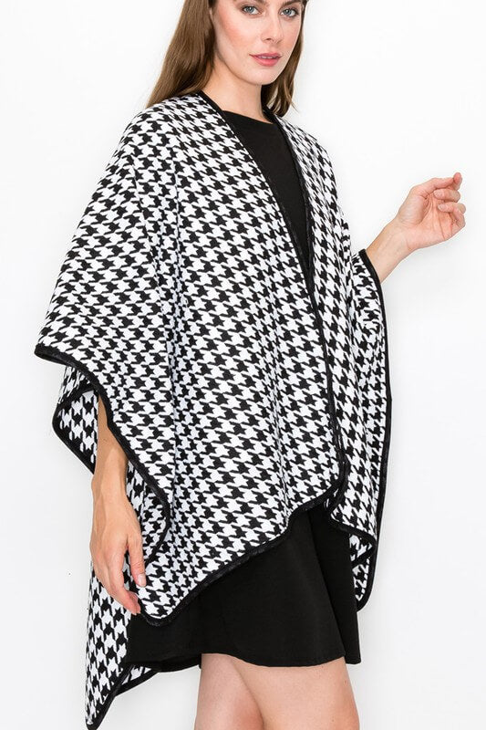 AGGIE Houndstooth Nylon Quilted Poncho, LQC-001