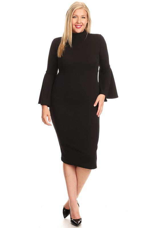Black Midi Sheath Dress | Plus Dresses – Jolie Mature Women's Online