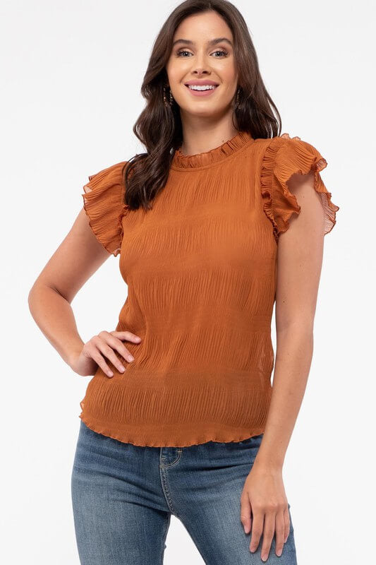 Crinkle Woven Top