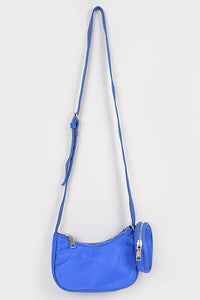Nylon Zip Crossbody Bag with Mini Bag