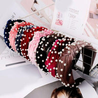 Velvet Pearl Top Knot Headband