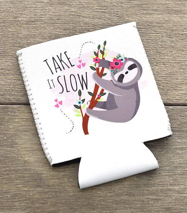 Sloth Koozie Jolie Vaughan | Online Clothing Boutique near Baton Rouge, LA koozies-sloth-beverage-can holder-womens-accessories-jolie j-jolie-boutique-womens drinkwear-womens koozies