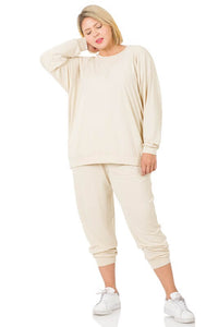 Raglan Sleeve Pullover & Jogger Pants Set