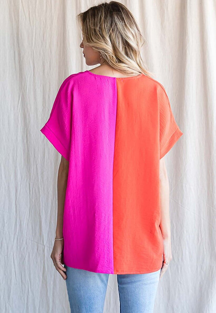 Opposites Attract Color Block Top