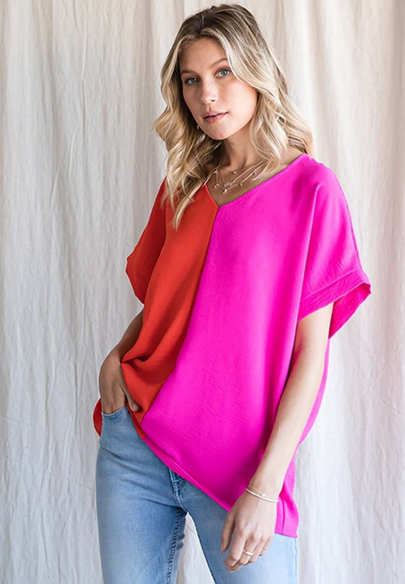 Opposites Attract Color Block Top