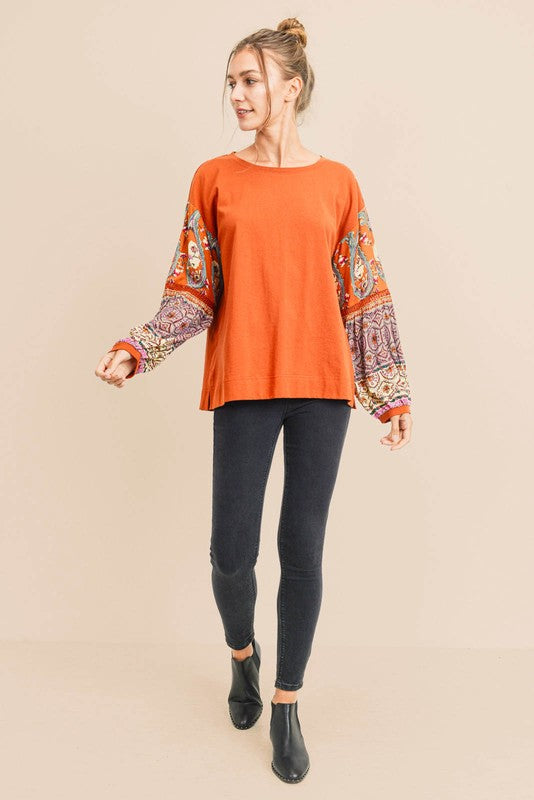 Elise Boho Contrast Long Sleeve Blouse Jolie Vaughan Mature
