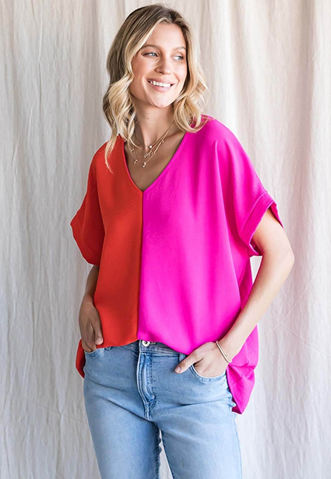 Opposites Attract Color Block Top