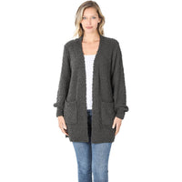 Everyday Open Front Popcorn Cardigan