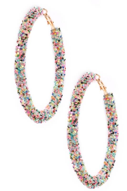 A Beautiful Day Sequin Hoop Earrings