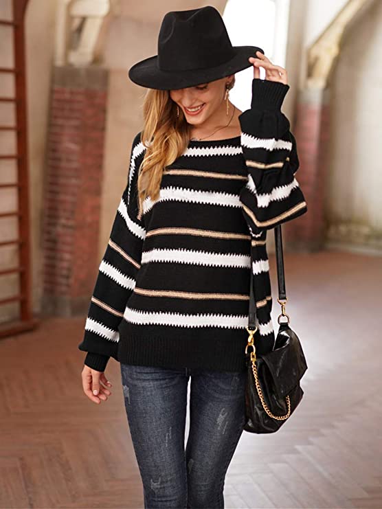 Loose Knit Stripe Dom Sweater Tops – Jolie Vaughan Mature Women\'s Online  Clothing Boutique