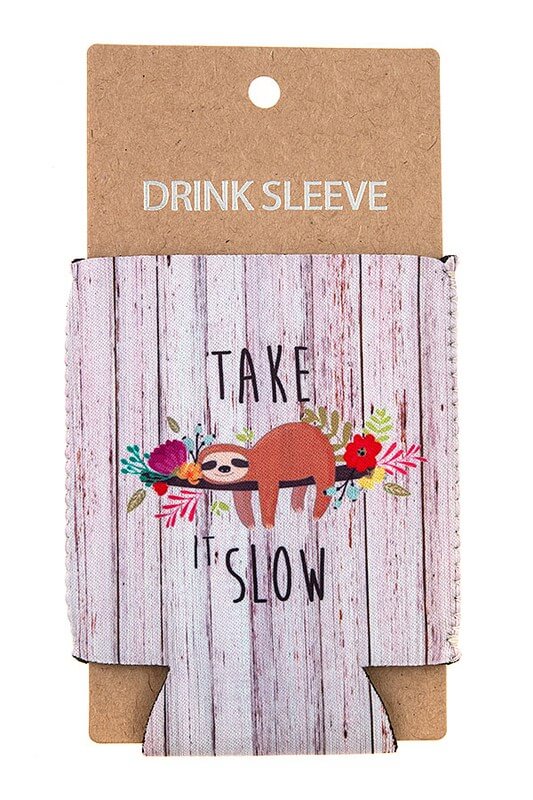 Sloth Koozie Jolie Vaughan | Online Clothing Boutique near Baton Rouge, LA koozies-sloth-beverage-can holder-womens-accessories-jolie j-jolie-boutique-womens drinkwear-womens koozies