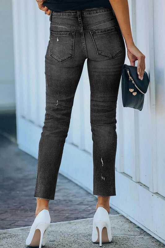 Everyday Midrise Destructed Ankle Skinny Jeans  Women's Denim – Jolie  Vaughan Mature Women's Online Clothing Boutique