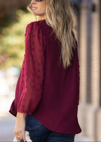 Swiss Dot Long Sleeve Blouse Jolie Vaughan | Online Clothing Boutique near Baton Rouge, LA online boutique for mature women mature women's clothing online boutique clothing for women over 50 mature womens clothing mature women s fashion clothing for women over 40 online boutique for mature women women's clothing cheap women's online clothing boutique  Winter fashion Winter fashion apparel and accessories