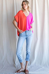 Opposites Attract Color Block Top