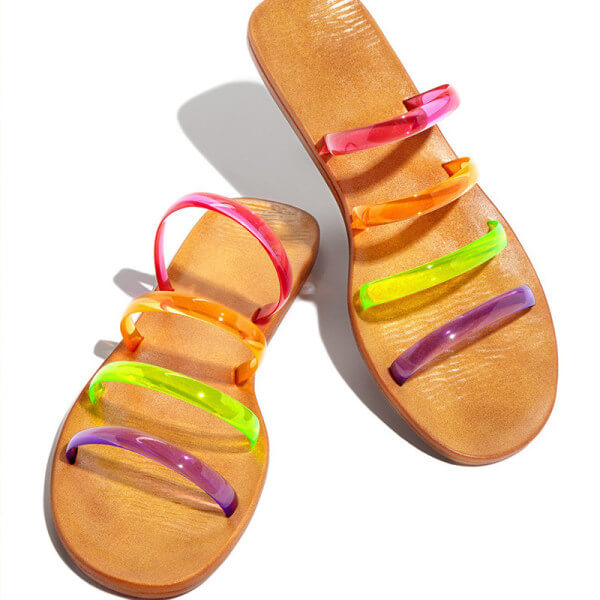 Yellow Colorful Jelly Slides TORY BURCH Footwear Pastel Yellow