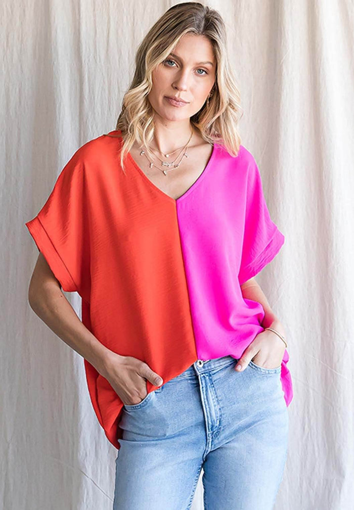 Opposites Attract Color Block Top