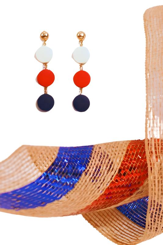 Red, White, and Blue Dangle Drop Earrings Jolie Vaughan | Online Clothing Boutique near Baton Rouge, LA