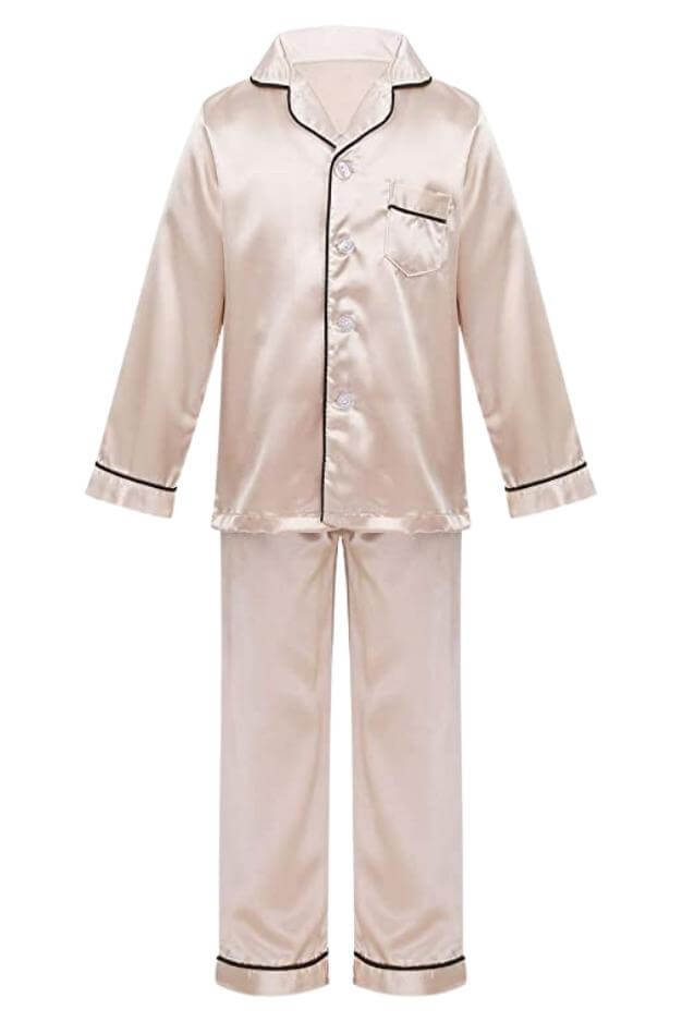 Women's Cotton Pajama Set – Short Sleeve Button-Down Top & Long Pants For Sleep & Lounge