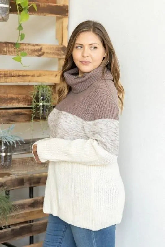 Alex Turtleneck Pullover Sweater with Stripe Detail Jolie Vaughan | Online Clothing Boutique near Baton Rouge, LA