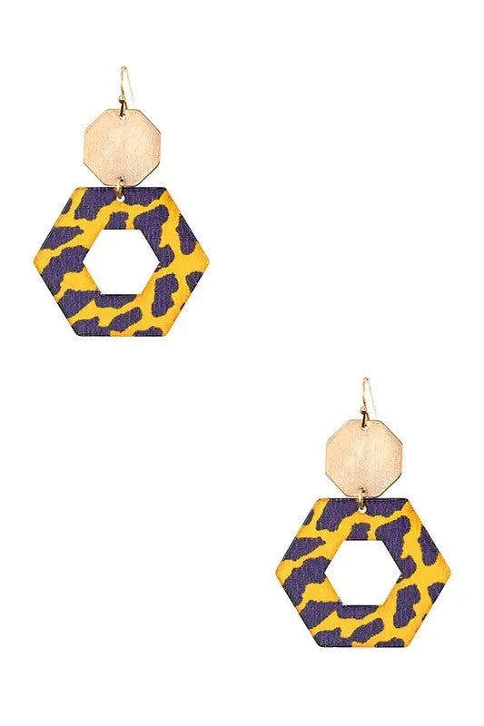 Get Down Hexagon Drop Earrings Jolie Vaughan | Online Clothing Boutique near Baton Rouge, LA