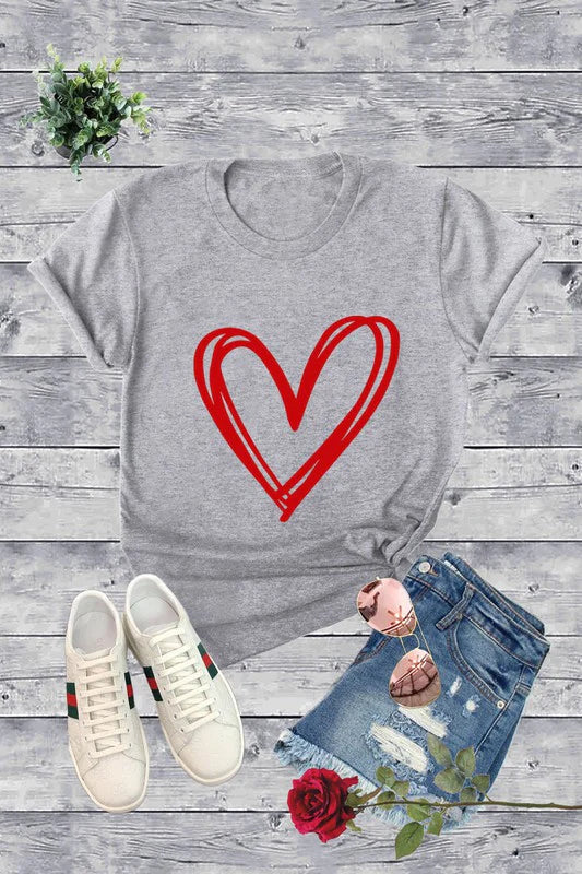Draw Outside the Lines Valentine's Tee Jolie Vaughan Mature Women's Clothing Online Boutique